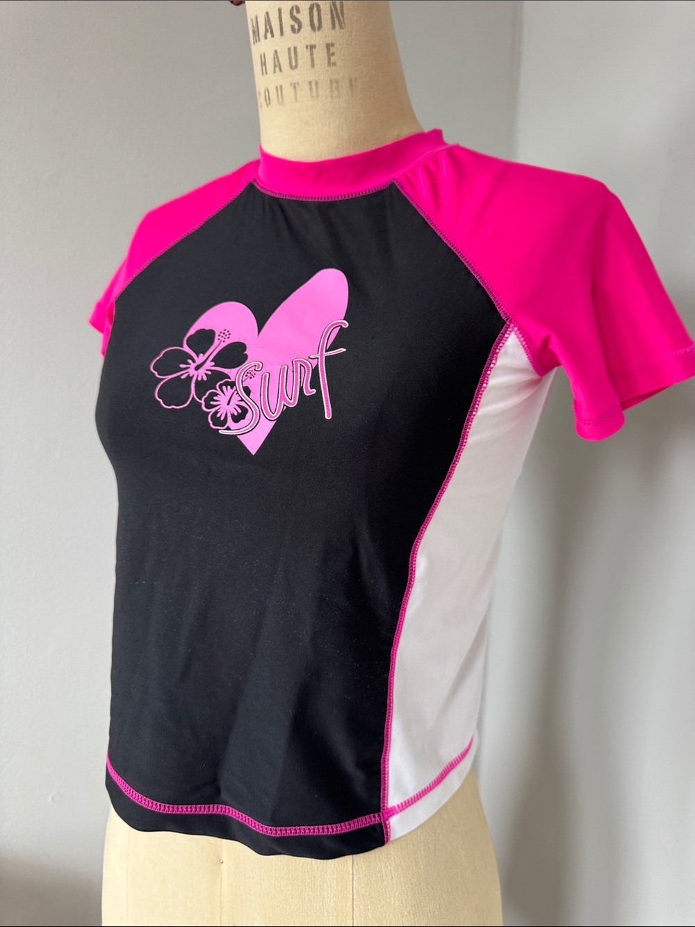 Joe Boxer Pink & Black 'Surf' Rash Guard Top
